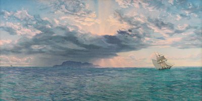 Der South Bishop Rock, Erwartungen einer wilden Nacht, 1872 von John Brett